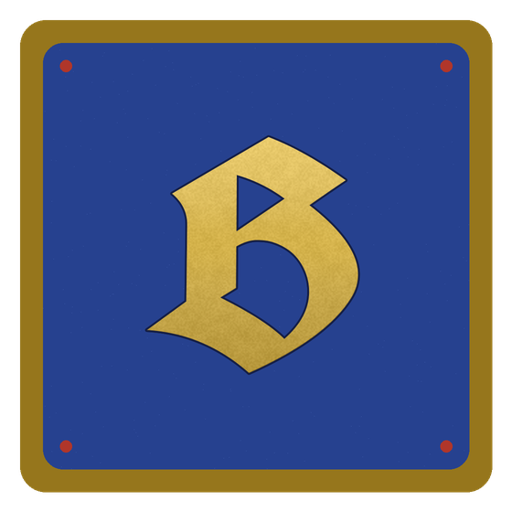 An illuminated initial letter B on a lapis panel